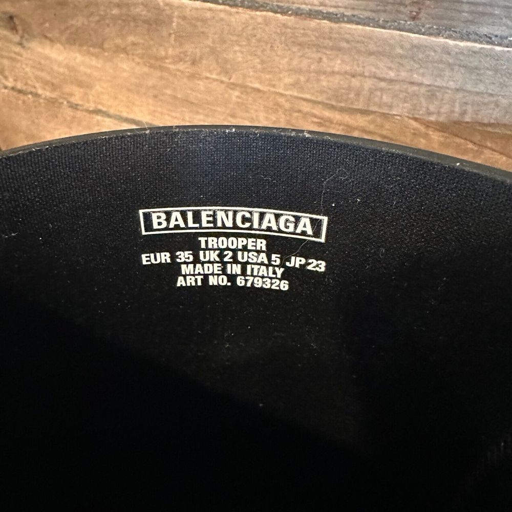 New Womens Balenciaga Trooper Black Rubber Waterproof Ankle Boots Size 35‎ US 5 - Picture 6 of 6